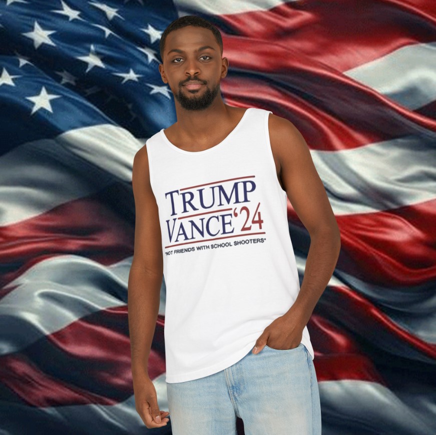 Trump Vance β24 Not Friends With School Shooters Tank Top