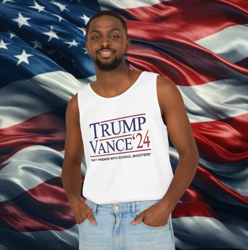 Trump Vance β24 Not Friends With School Shooters Tank Top