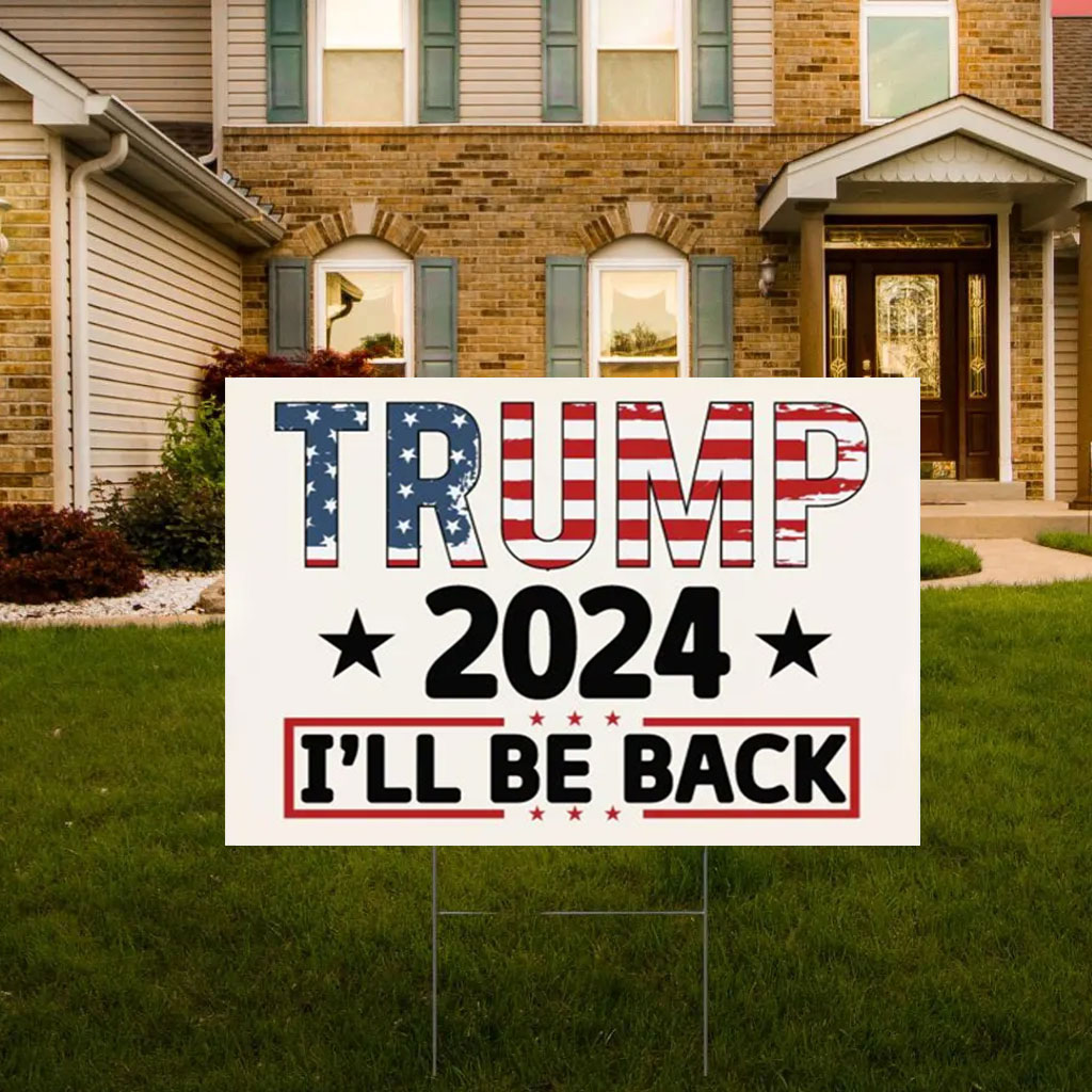 Usa Flag Trump 2024 Election Slogan Yard Sign