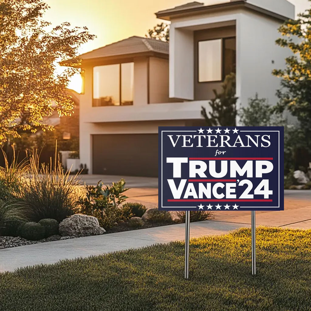 Veterans for Trump Vance '24 Make America Great Again Political Yard Sign