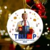 Custom Ceramic Christmas Ornament - Trump Make America Great Again 2024