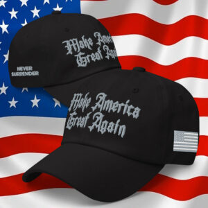 Dark Gothic Never Surrender Maga Hat