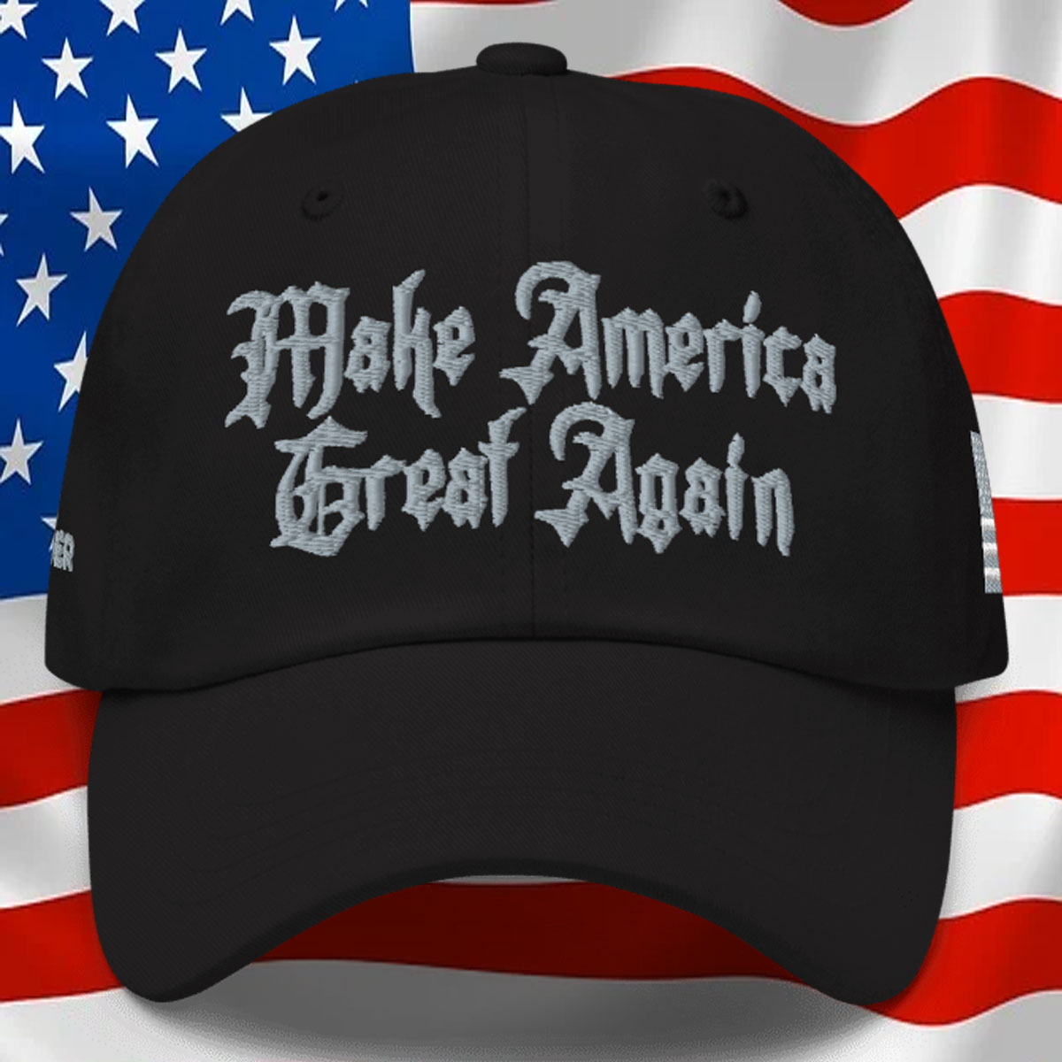 Dark Gothic Never Surrender Maga Hat