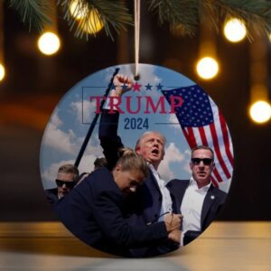 Donald Trump 2024, Christmas Tree Ceramic Ornament