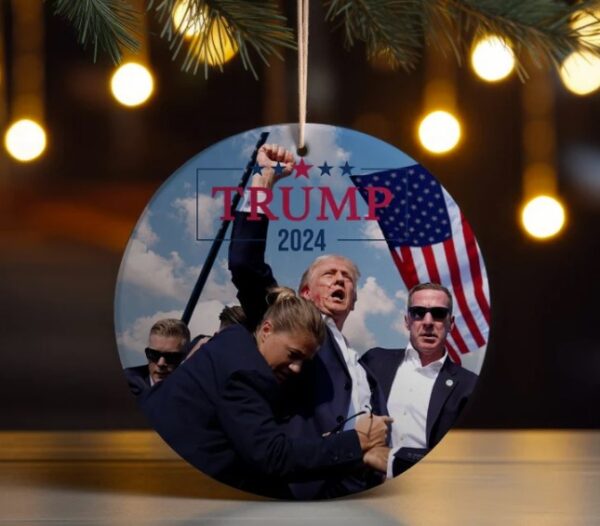 Donald Trump 2024, Christmas Tree Ceramic Ornament