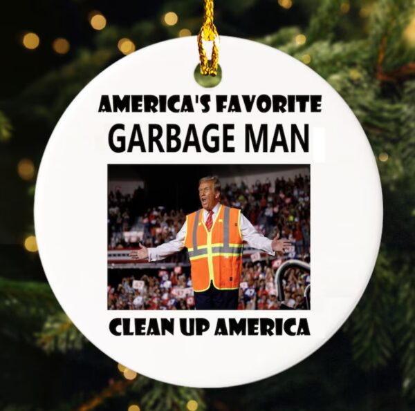 Donald Trump Garbage Man Ornament
