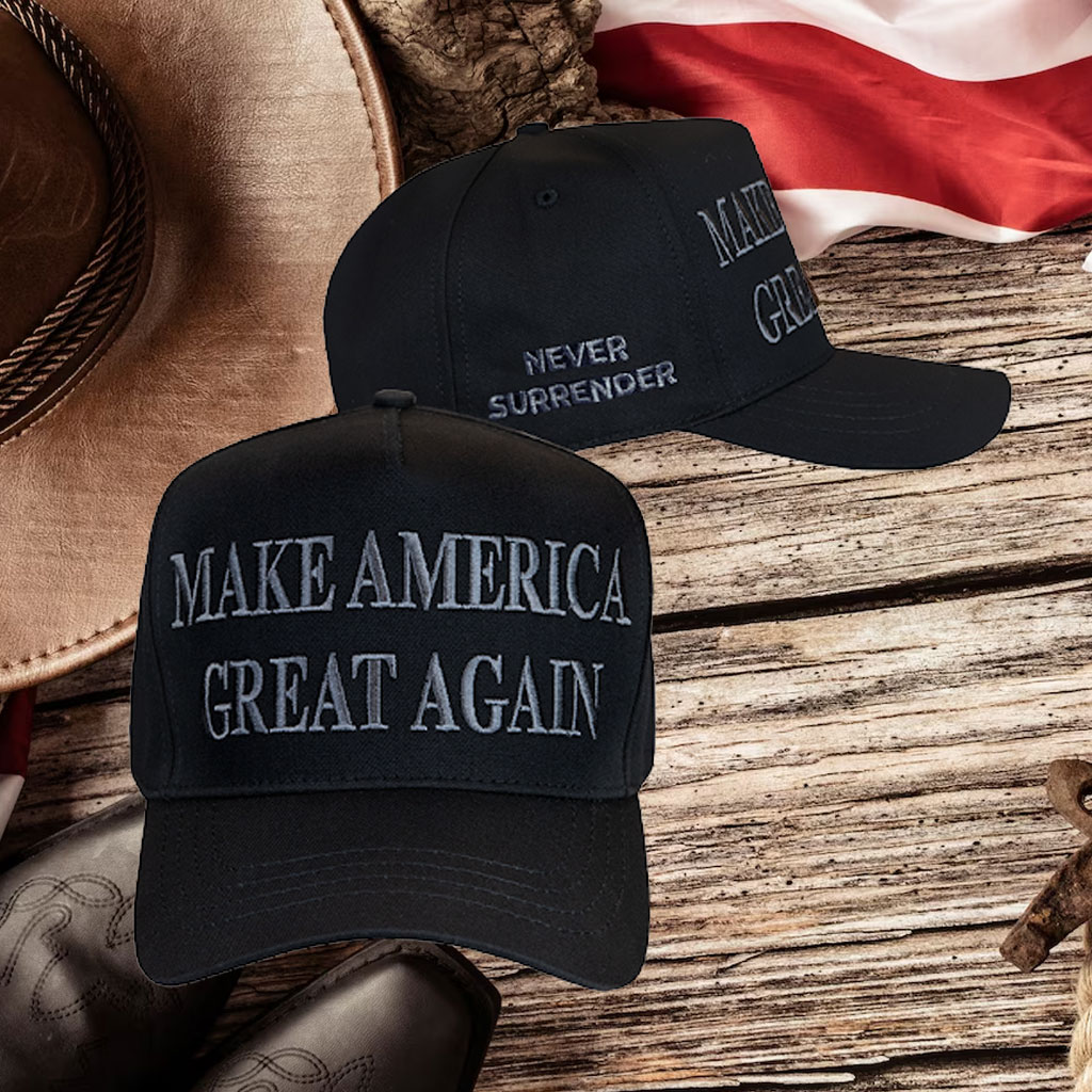 HOT! Trump Never Surrender Black MAGA Hat