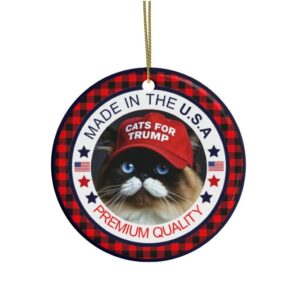MAGA Cats for Trump Ceramic Christmas Ornament