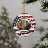 Militrary MAGA Cat Ceramic Christmas Ornament