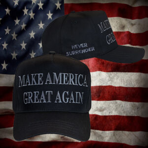 Never Surrender MAGA Hat Donald Trump 47