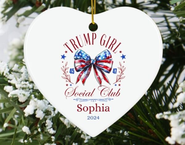 Personalized Trump Girl Christmas Ornament