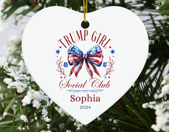 Personalized Trump Girl Christmas Ornament