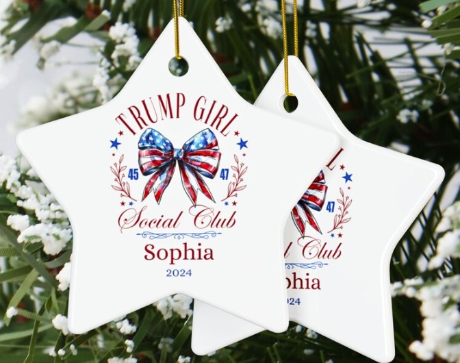 Personalized Trump Girl Christmas Ornament