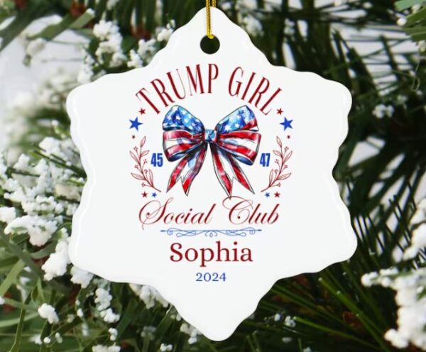 Personalized Trump Girl Christmas Ornament