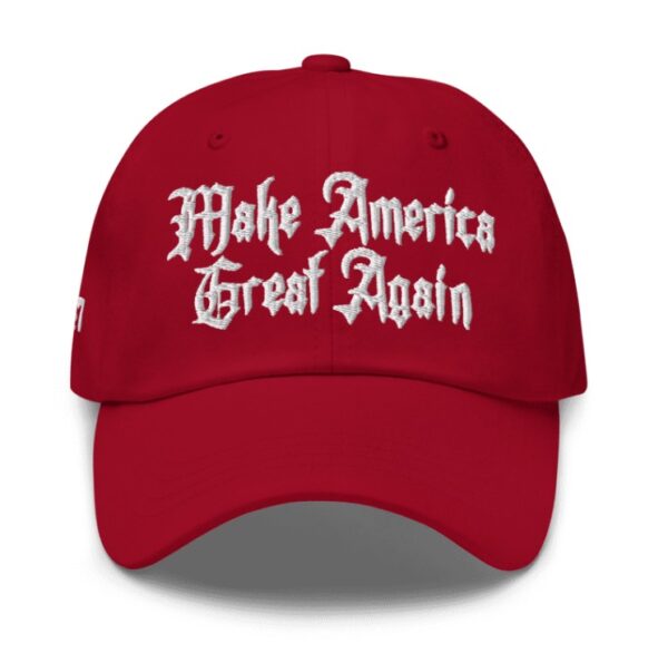 Red Dark Gothic MAGA 45-47 Hat