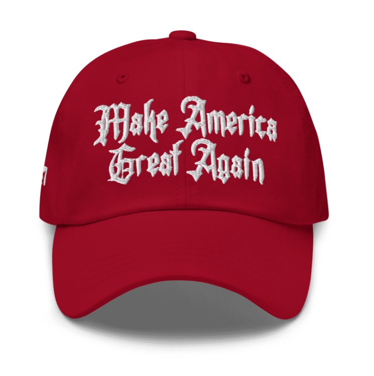 Red Dark Gothic MAGA 45-47 Hat