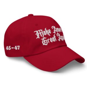Red Dark Gothic MAGA 45-47 Hat