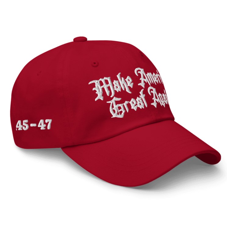 Red Dark Gothic MAGA 45-47 Hat