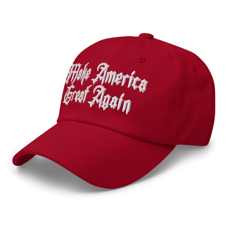 Red Dark Gothic MAGA 45-47 Hat