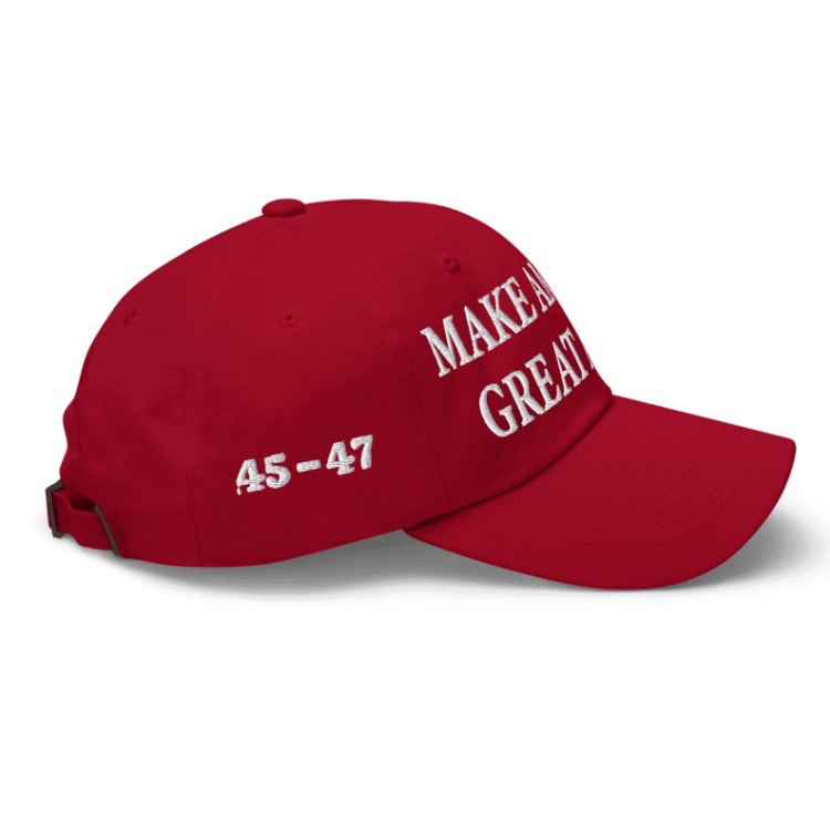 Red Dark MAGA 45-47 Hat