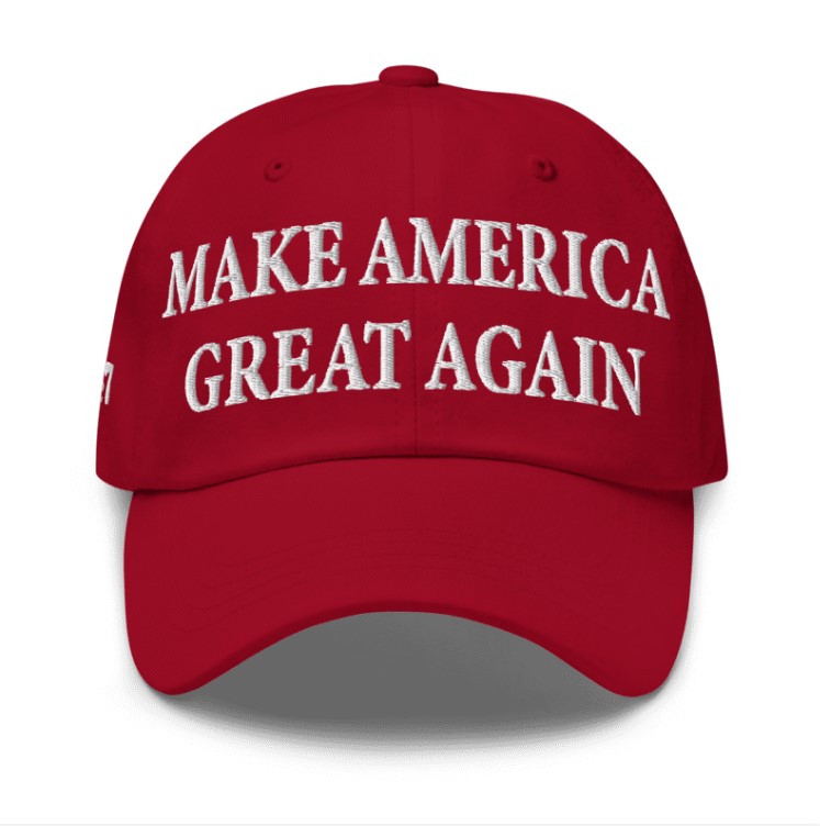 Red Dark MAGA 45-47 Hat