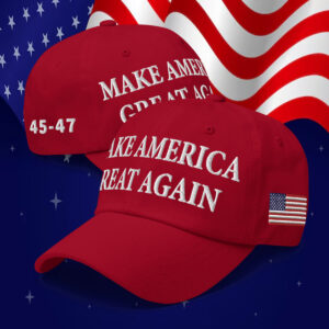 Red Trump Dark MAGA 45-47 Hat