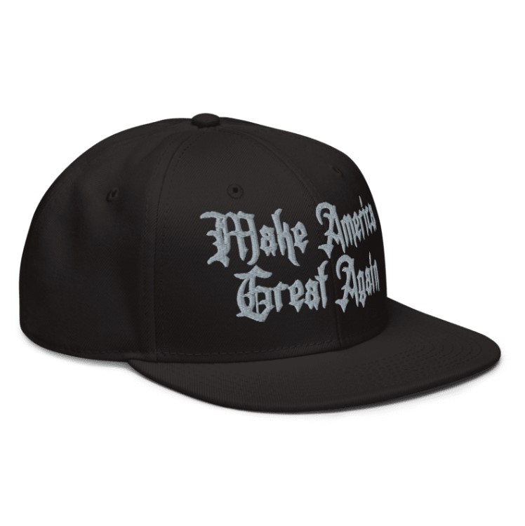 Trump Dark Gothic MAGA Snapback Hat