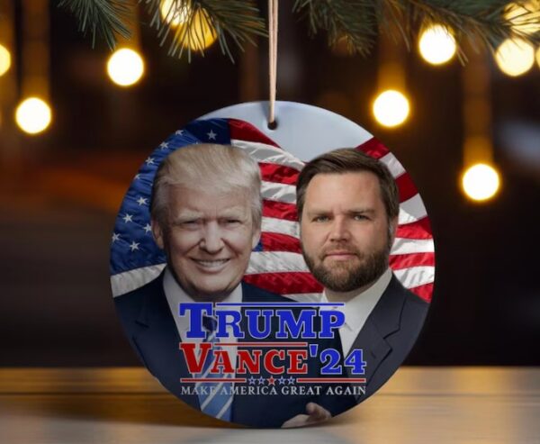 Trump Vance 2024, MAGA Republican Christmas Gift Ornament