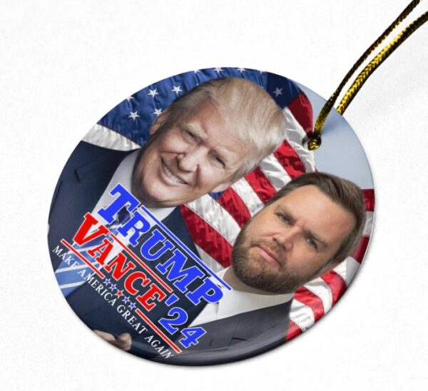 Trump Vance 2024, MAGA Republican Christmas Gift Ornament