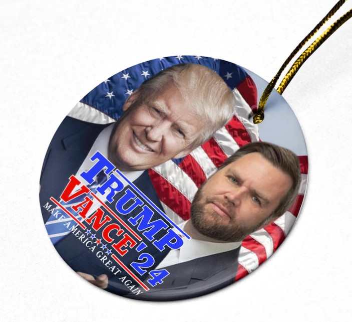 Trump Vance 2024, MAGA Republican Christmas Gift Ornament