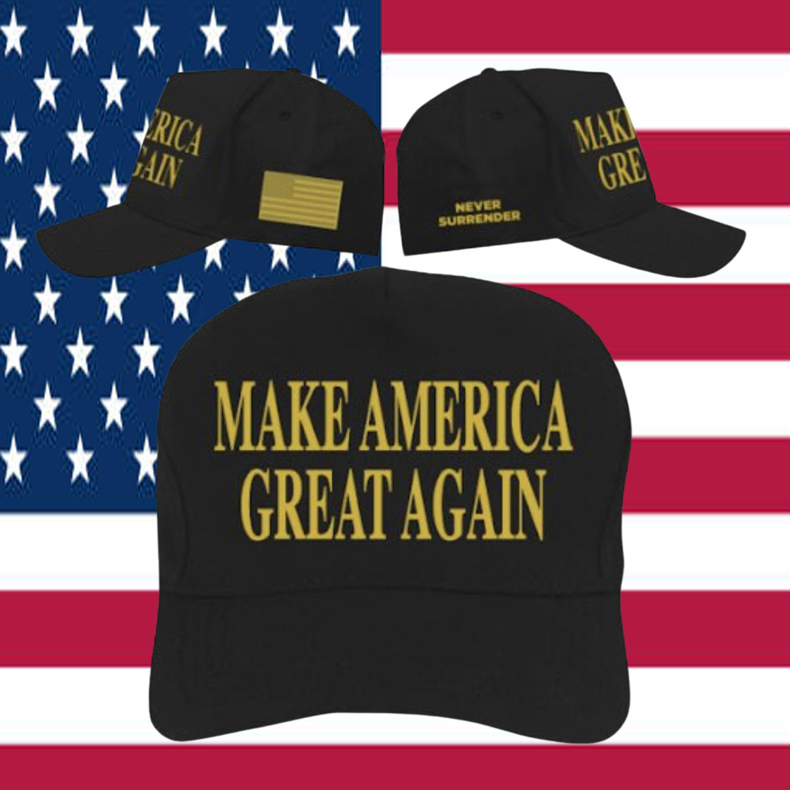 Trump Win- Gold Dark Maga Hat
