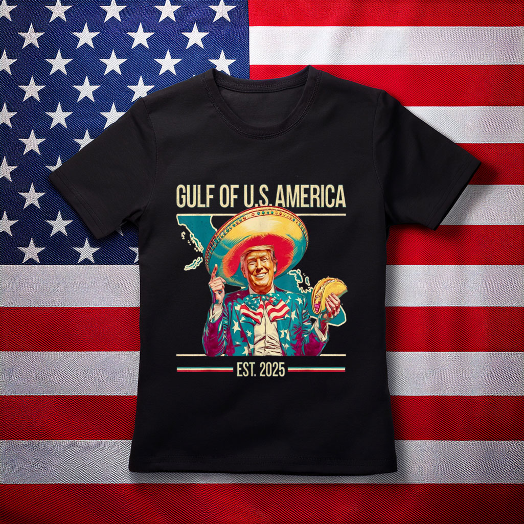 Retro Gulf Of USA America Mexico Funny Trump Mexico Taco T-Shirt