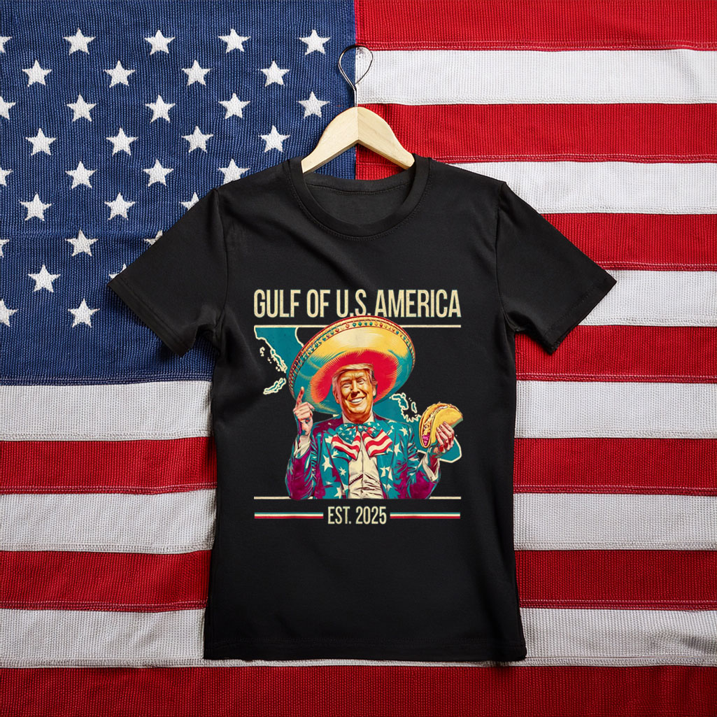 Retro Gulf Of USA America Mexico Funny Trump Mexico Taco T-Shirt